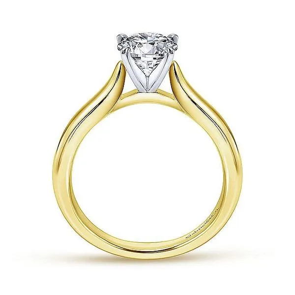 14 Karat White Gold/Yellow Gold Diamond 4 Prong Solitaire Semi-Mount Ring Image 2 Saxons Fine Jewelers Bend, OR