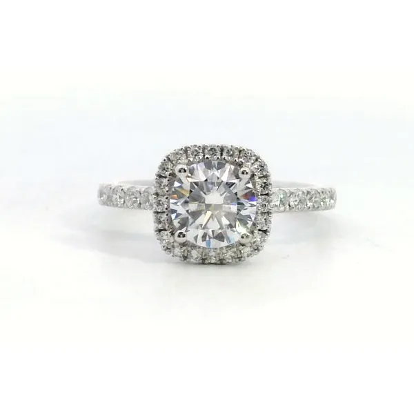 18 Karat White Gold Halo Wedding Set Saxons Fine Jewelers Bend, OR