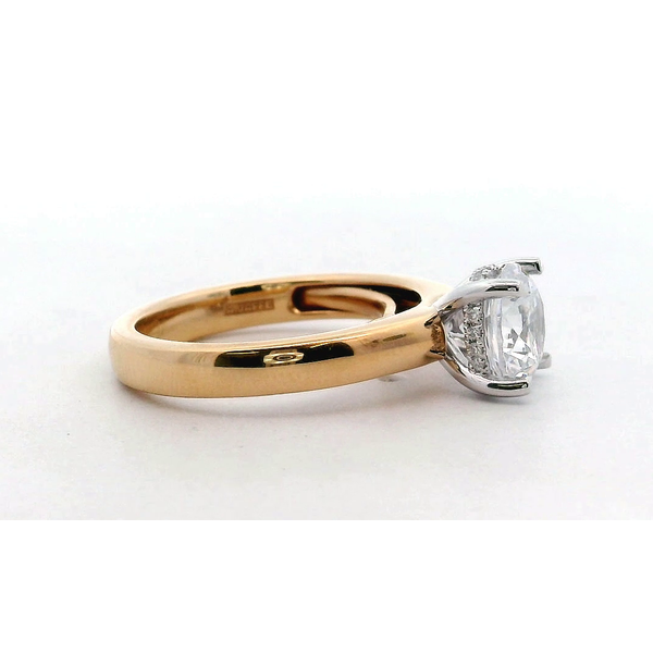 18K Yellow Gold and White Gold Diamond Hidden Halo Adjustable Semi Mount Engagement Ring Setting Image 2 Saxons Fine Jewelers Bend, OR