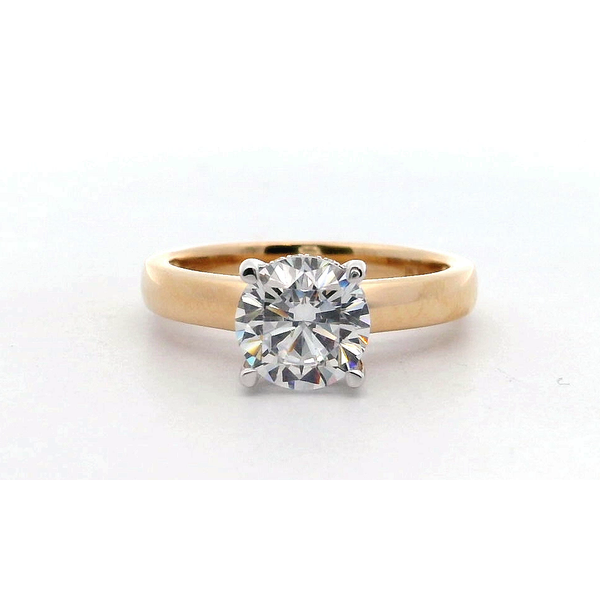 18K Yellow Gold and White Gold Diamond Hidden Halo Adjustable Semi Mount Engagement Ring Setting Saxons Fine Jewelers Bend, OR