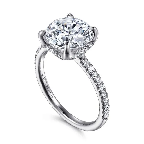 Gabriel & Co. 14K WG Diamond Hidden Halo Semi-Mount
