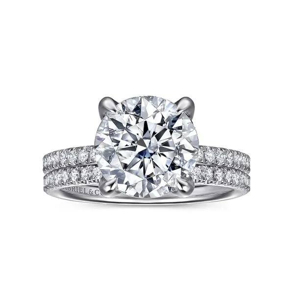 Gabriel & Co. 14K WG Diamond Hidden Halo Semi-Mount