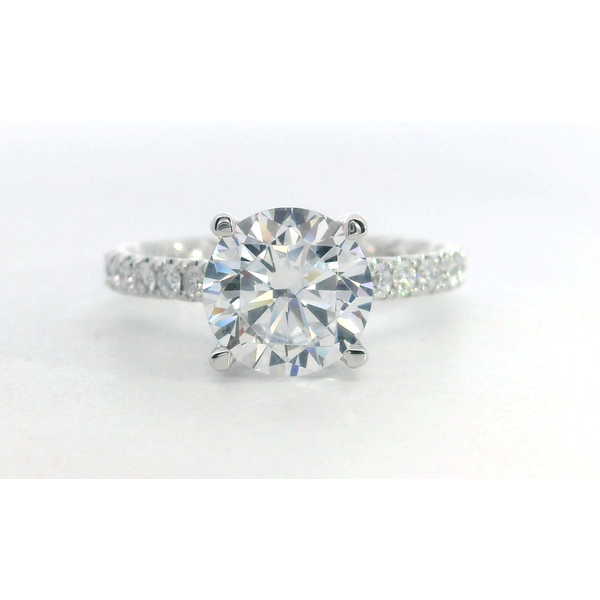 18K White Gold Diamond Hidden Halo Quilted Pavé Semi Mount Engagement Ring Setting Saxons Fine Jewelers Bend, OR