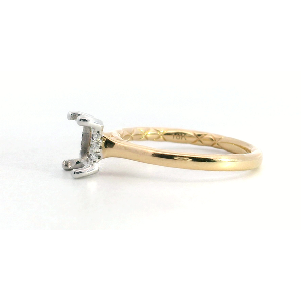 18K Yellow Gold and White Gold Radiant Cut Diamond Hidden Halo Engagement Ring Saxons Fine Jewelers Bend, OR
