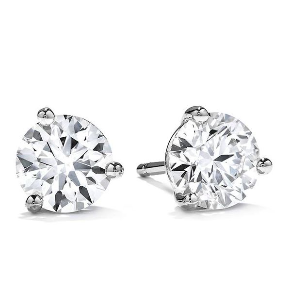 Hearts on Fire. 18 Karat White Gold Stud Earrings Saxons Fine Jewelers Bend, OR