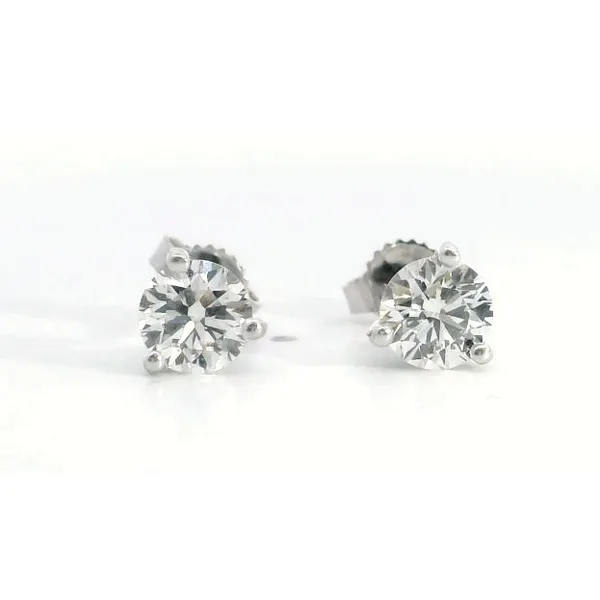 18K White Gold Diamond Stud Earrings Saxons Fine Jewelers Bend, OR