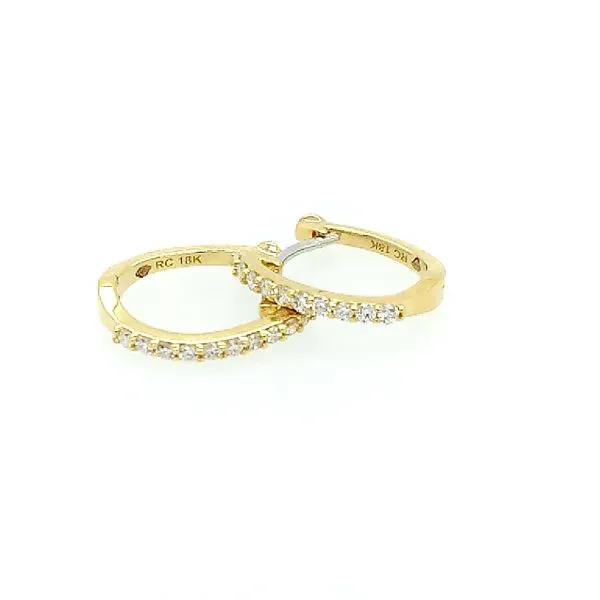 Roberto Coin. 18 Karat Yellow Gold Diamond Baby Hoops Saxons Fine Jewelers Bend, OR