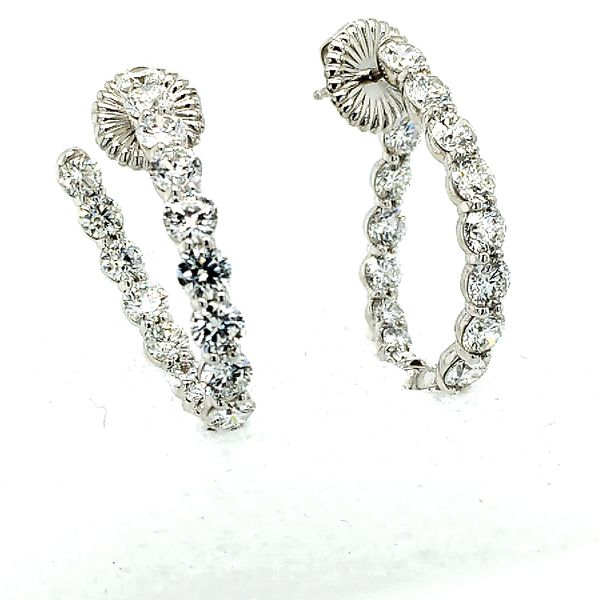 JB Star Platinum Diamond Hoops Image 2 Saxons Fine Jewelers Bend, OR