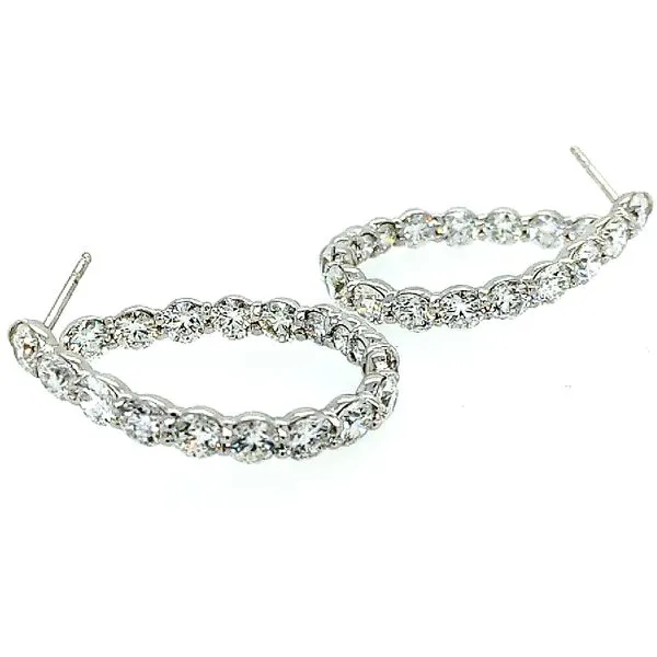 JB Star Platinum Diamond Hoops Image 3 Saxons Fine Jewelers Bend, OR