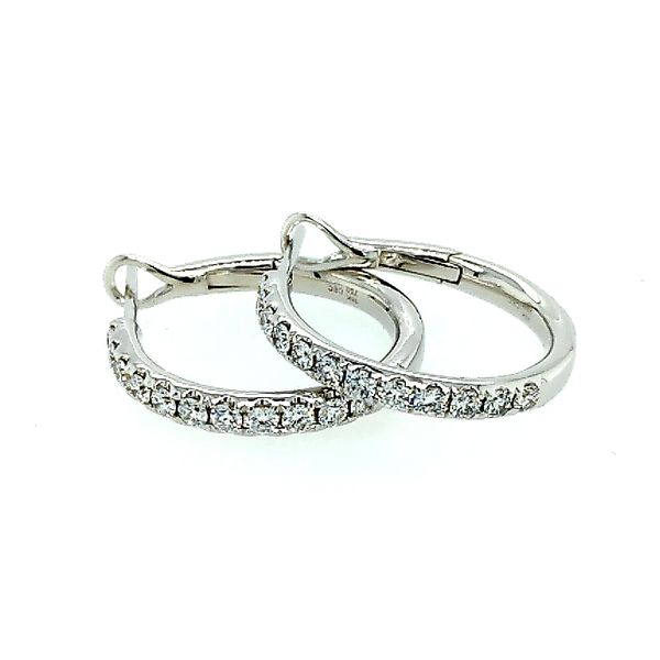 Saxons 18 Karat White Gold Diamond Hoops Saxons Fine Jewelers Bend, OR