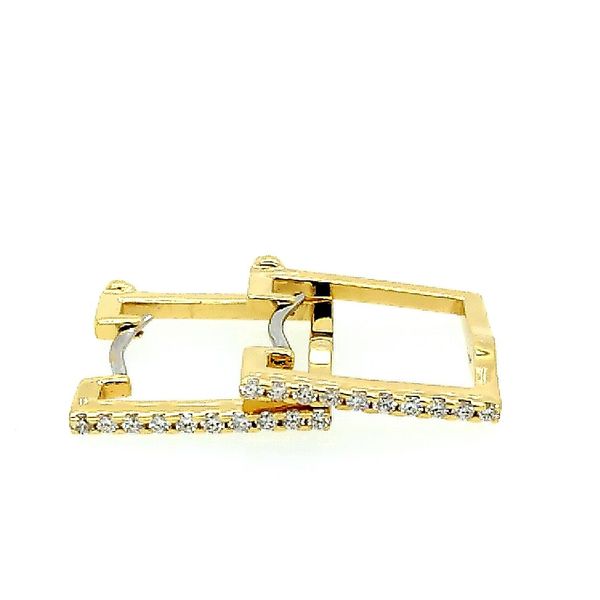 Roberto Coin Diamond Square Hoop Earrings Image 2 Saxons Fine Jewelers Bend, OR