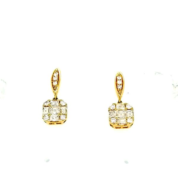 Yellow Gold and Diamond Dangle Earrings Saxons Fine Jewelers Bend, OR