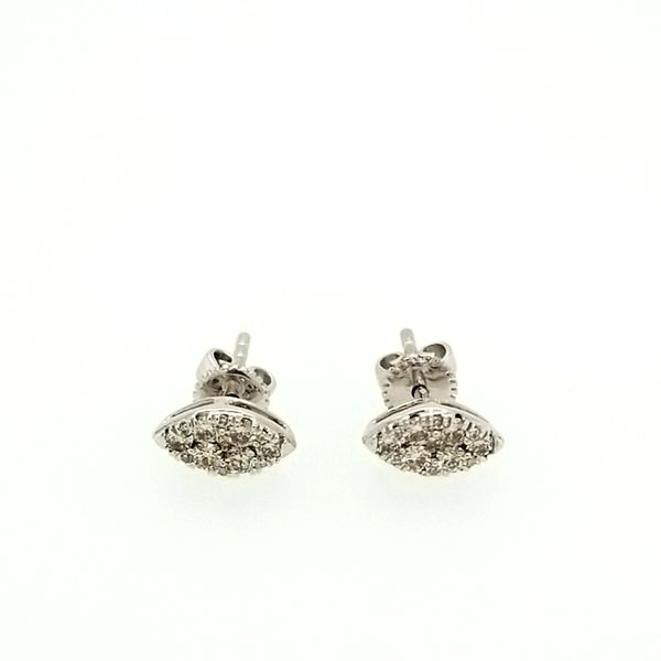 White Gold and Diamond Marquise Shaped Studs Saxons Fine Jewelers Bend, OR