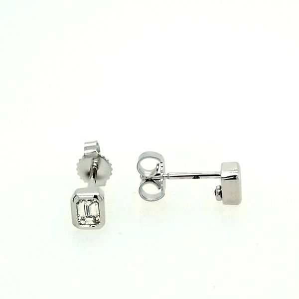 Roberto Coin. 18 Karat White Gold and Emerald Cut Diamond Earrings Saxons Fine Jewelers Bend, OR