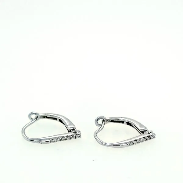 14 Karat White Gold Diamond Hoops Saxons Fine Jewelers Bend, OR