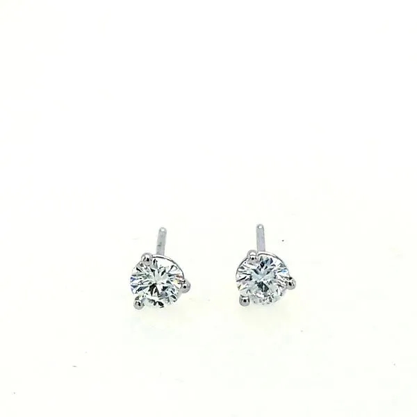 14 Karat White Gold Diamond Three Prong Studs Saxons Fine Jewelers Bend, OR