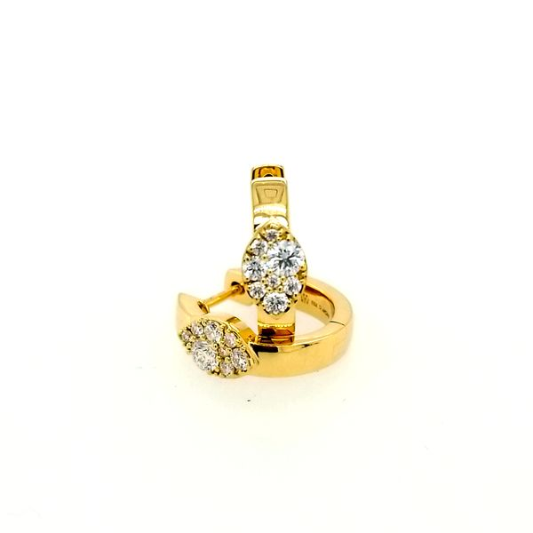 Hearts on Fire. 18 Karat Yellow Gold Tessa Navette Huggie Saxons Fine Jewelers Bend, OR