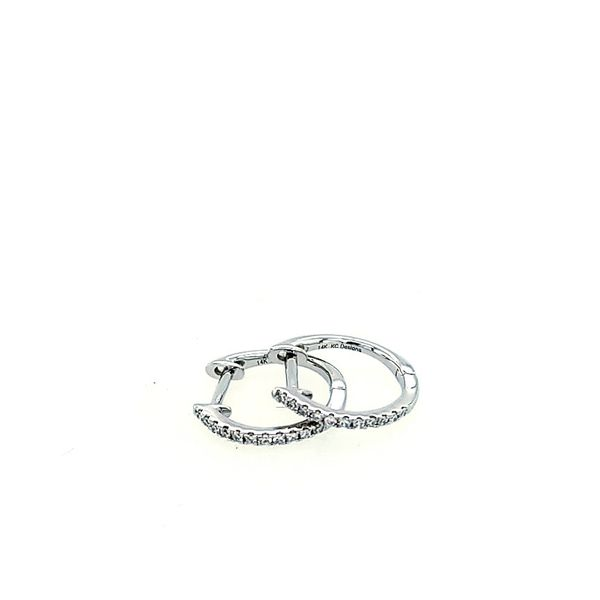 White Gold Diamond Huggies Earrings Saxons Fine Jewelers Bend, OR