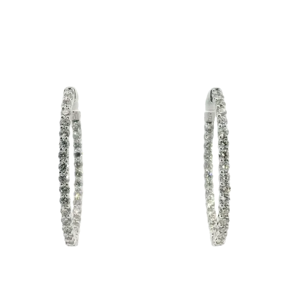 White Gold Earrings Diamond Hoops similar item image