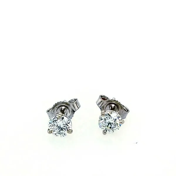 14 Karat White Gold Diamond Three Prong Studs Saxons Fine Jewelers Bend, OR
