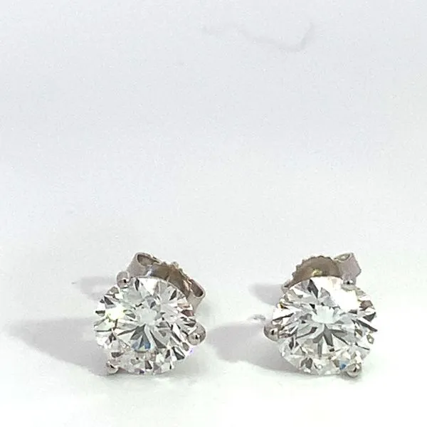 14 Karat White Gold Lab Grown Diamond Martini Studs Saxons Fine Jewelers Bend, OR