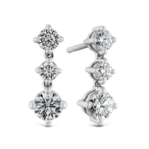 Hearts on Fire. 18 Karat White Gold Cascade Mini Drop Earrings Saxons Fine Jewelers Bend, OR