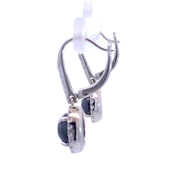 Black Diamond Drop Hoop Earrings Image 2 Saxons Fine Jewelers Bend, OR