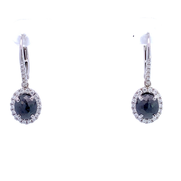 Black Diamond Drop Hoop Earrings Saxons Fine Jewelers Bend, OR