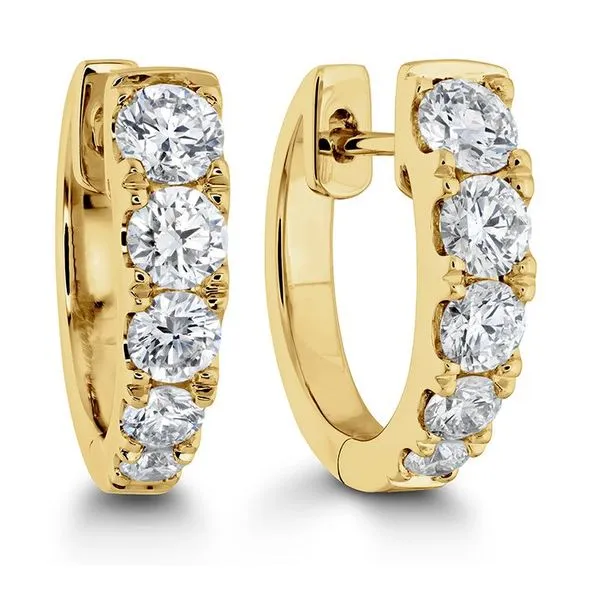 18 Karat Yellow Gold Diamond Essentials Graduated Huggies Saxons Fine Jewelers Bend, OR