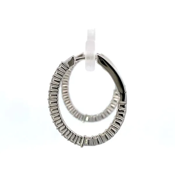 14 Karat White Gold Diamond Hoops Image 3 Saxons Fine Jewelers Bend, OR