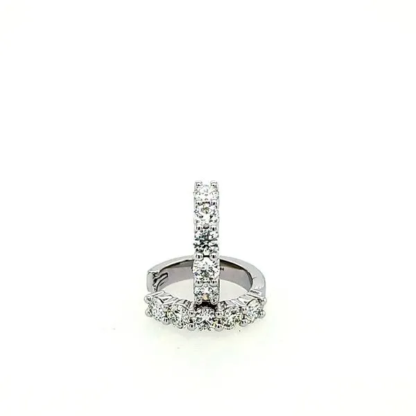 Hearts on Fire. 18 Karat White Gold Diamond Mini Hoop Earrings Saxons Fine Jewelers Bend, OR