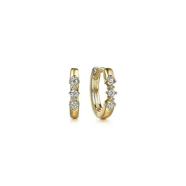 Gabriel & Co.14 Karat Yellow Gold Diamond Huggie Earrings Saxons Fine Jewelers Bend, OR
