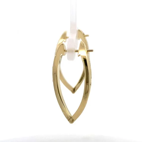 14 Karat Yellow Gold Diamond Inside/Outside Single Ray Hoops Image 2 Saxons Fine Jewelers Bend, OR