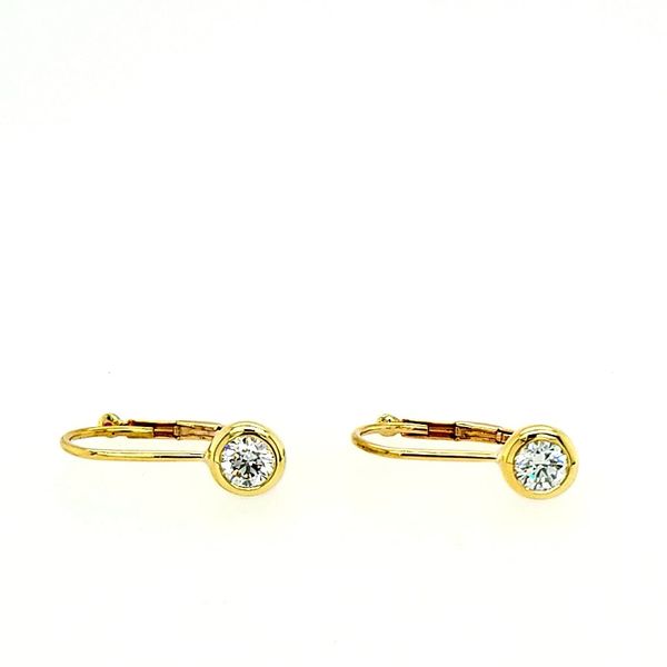 Roberto Coin. 18 Karat Yellow Gold Diamond Bezel Earrings Saxons Fine Jewelers Bend, OR