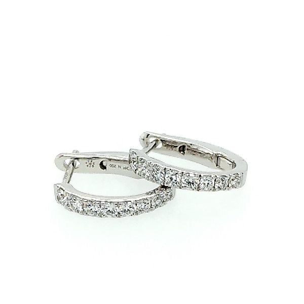 Hearts on Fire. 18 Karat White Gold Diamond Huggie Earrings Image 2 Saxons Fine Jewelers Bend, OR