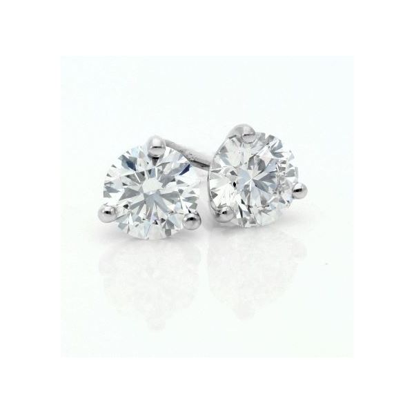 White Gold and 3 Prong Stud Diamond Earrings Saxons Fine Jewelers Bend, OR