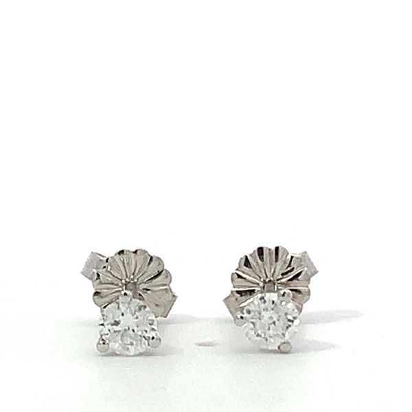 White Gold and Diamond 3 Prong Martini Studs Saxons Fine Jewelers Bend, OR