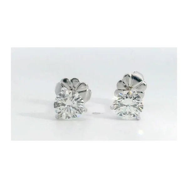 18K White Gold Diamond Curved Martini Studs Saxons Fine Jewelers Bend, OR