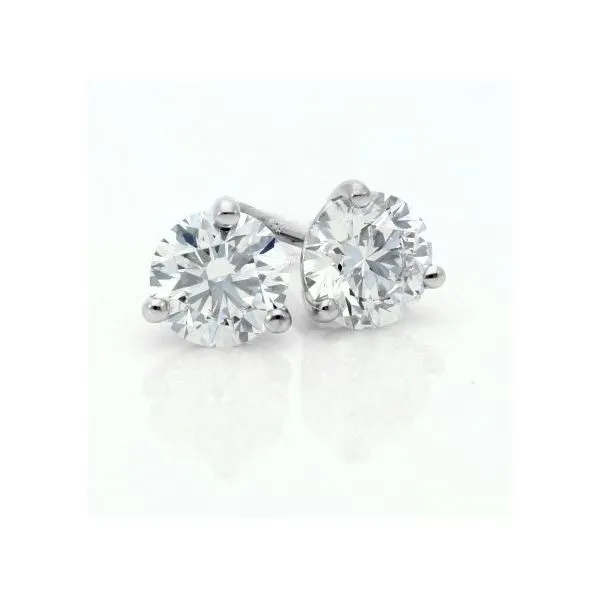 White Gold and 3 Prong Stud Diamond Earrings Saxons Fine Jewelers Bend, OR