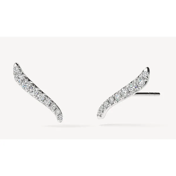 18K White Gold Diamond VELA Cut Pave Climbers Saxons Fine Jewelers Bend, OR