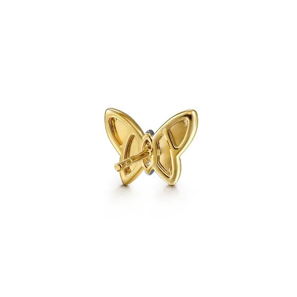 Gabriel & Co. 14 Karat Yellow Gold Diamond Butterfly Studs Image 2 Saxons Fine Jewelers Bend, OR