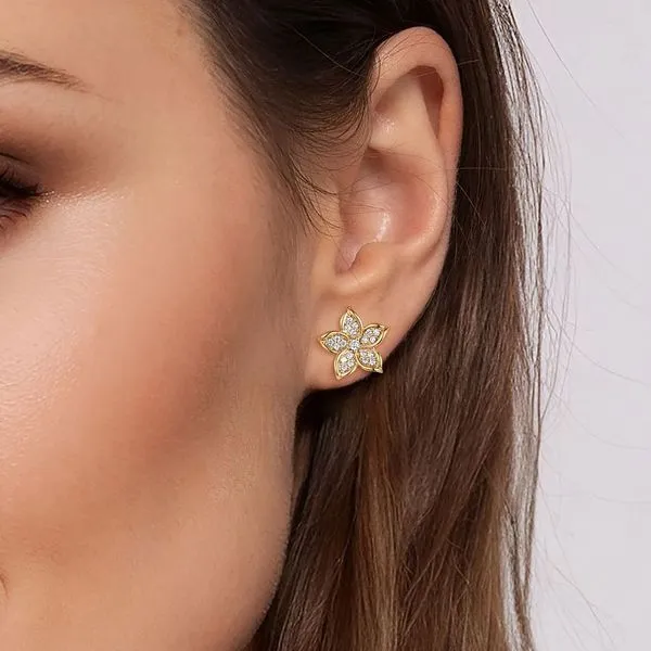 Gabriel and Co- Diamond Flower Studs