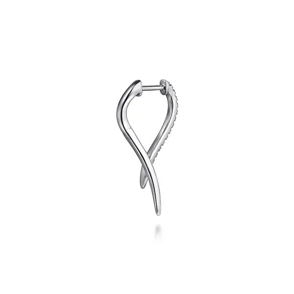 White Gold Diamond Spike Drop Earrings