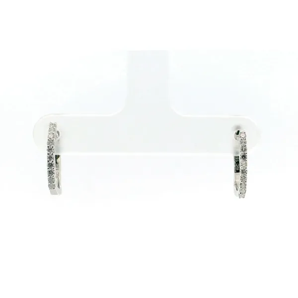 Roberto Coin. 18 Karat White Gold Diamond Baby Hoops