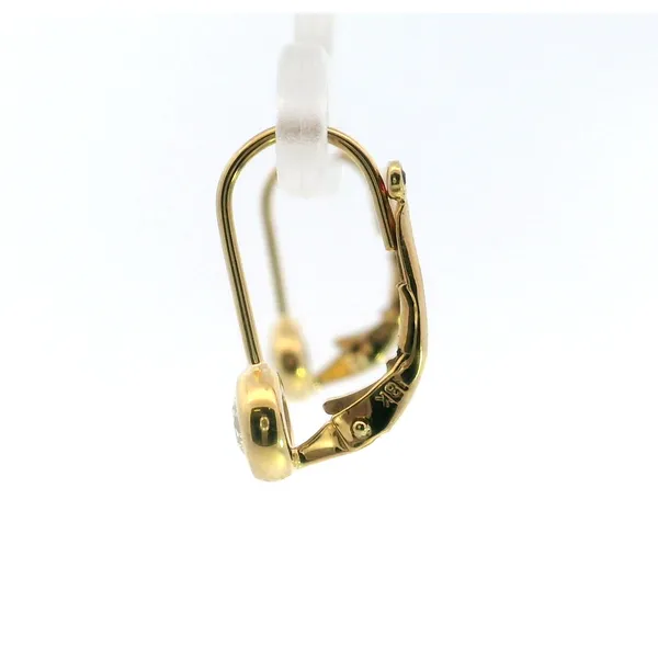 Roberto Coin. 18 Karat Yellow Gold Diamond Bezel Earrings Image 2 Saxons Fine Jewelers Bend, OR