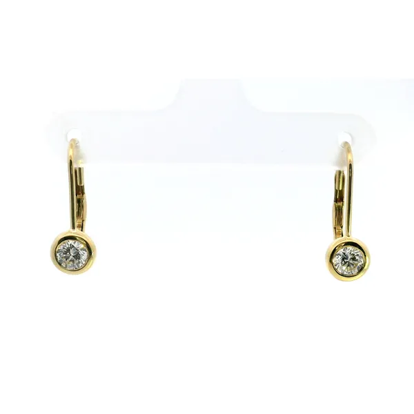 Roberto Coin. 18 Karat Yellow Gold Diamond Bezel Earrings Saxons Fine Jewelers Bend, OR
