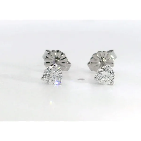 14 Karat White Gold 3 Prong Martini Diamond Stud Earrings Saxons Fine Jewelers Bend, OR
