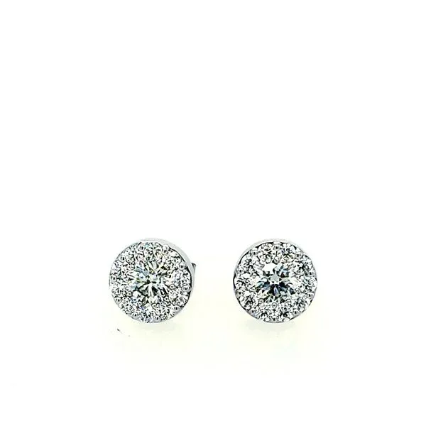 Hearts on Fire. 18 Karat White Gold Diamond Earrings 'Fulfillment Round' Saxons Fine Jewelers Bend, OR