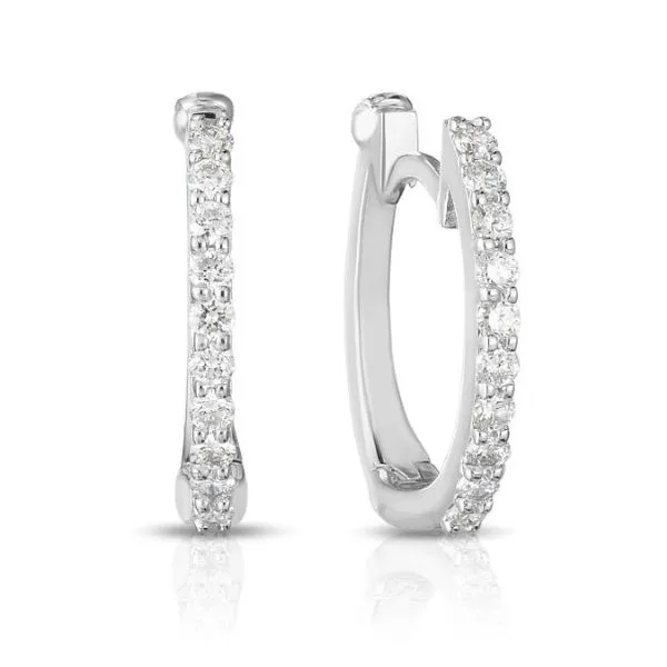 Roberto Coin 18 Karat White Gold Diamond Baby Hoops Saxons Fine Jewelers Bend, OR