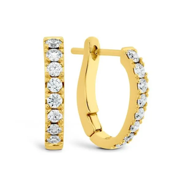 Hearts on Fire. 18 Karat Yellow Gold Diamond Graduated Mini Hoop Earrings Saxons Fine Jewelers Bend, OR